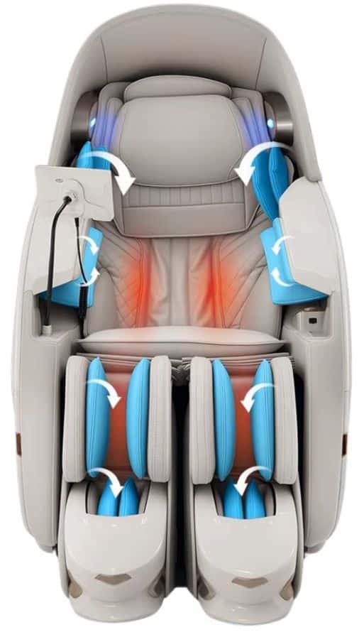 Массажное кресло VIP Grand 4D с полным воздушно-компрессионным массажем и подогревом поясницы и ног