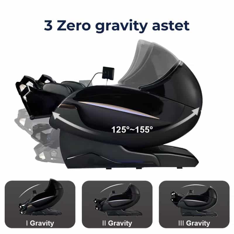 VIP Grand Zero Gravity massaažitool – 3 zero gravity astet, 125–155° reguleeritav asend
